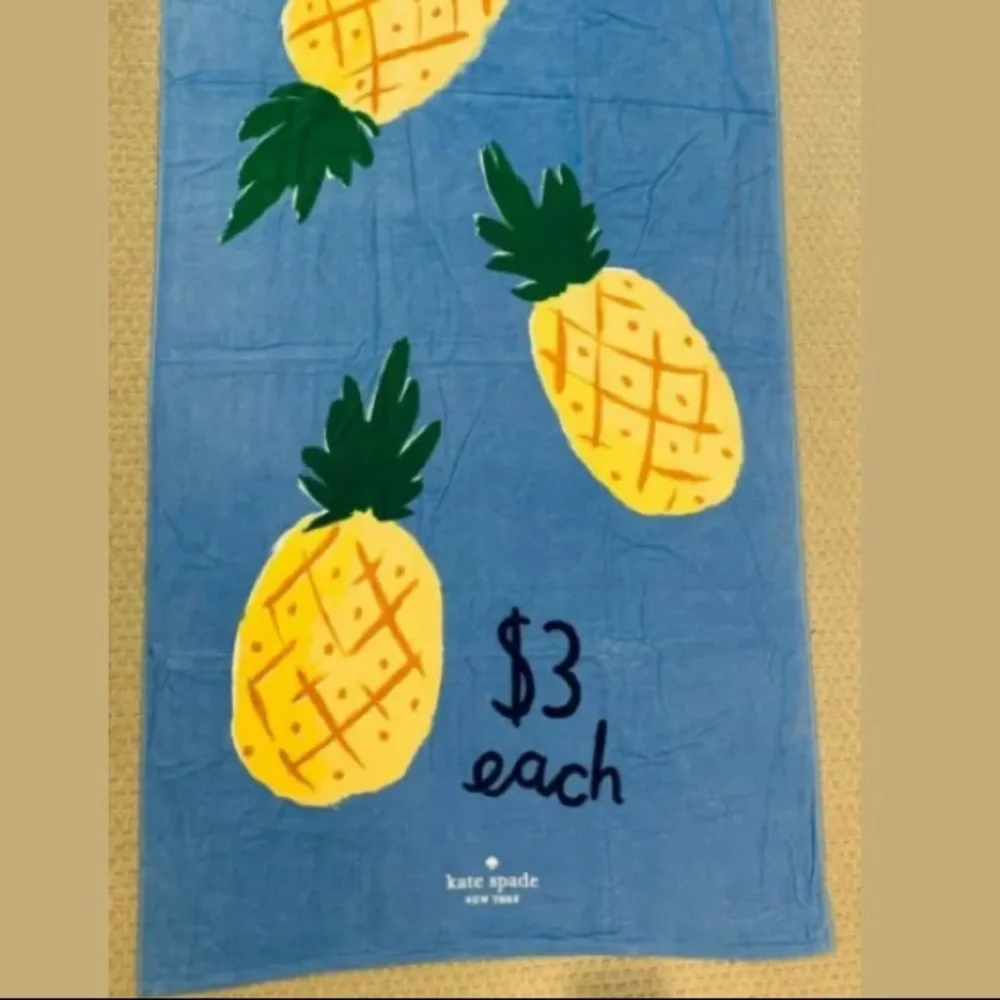 Kate Spade New York Pineapple Oversized Beach Pool Bath Sheet Towel NWT